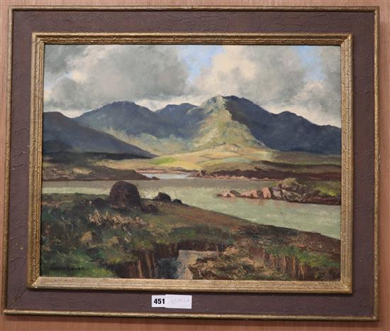 Maurice C. Wilks (1910-1984) oil on board, Irish landscape, signed, 46 x 58cm